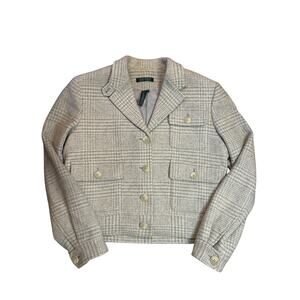 Vintage Lauren by Ralph Lauren Wool Jacket GRAY/CREAM Plaid Size 14